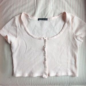 Brandy Melville ‘Zelly’ Pink Fitted Crop Top